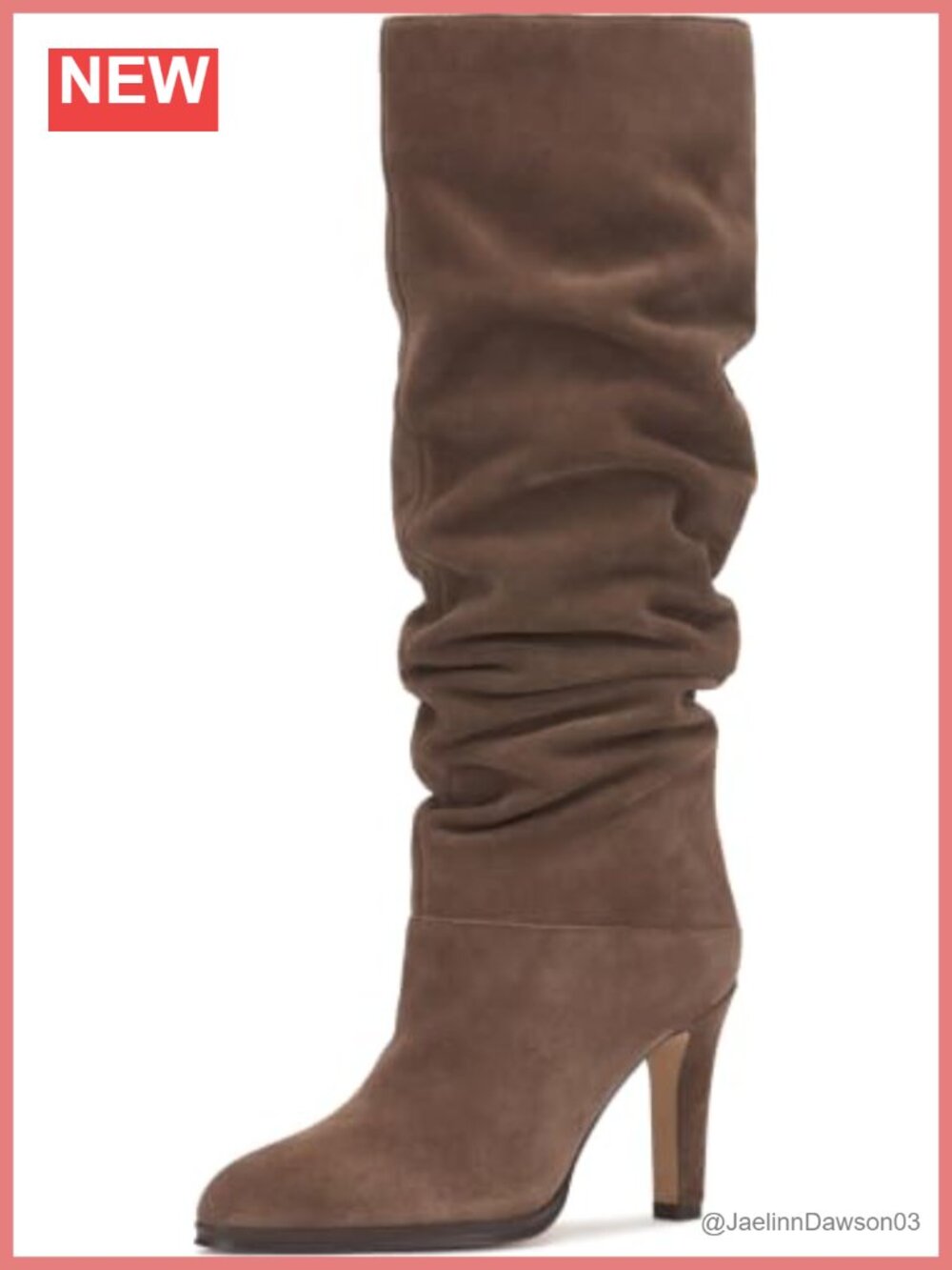 Knee High Suede Stiletto Heel Boots Almond Toe Zip Closure